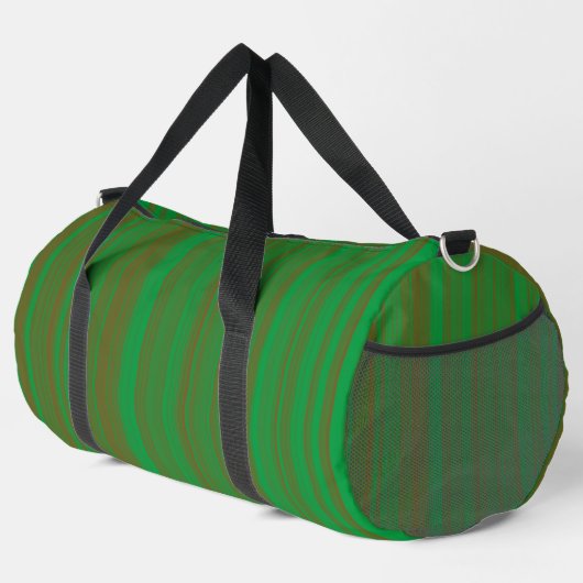 Sac De Sport Rayures Vert Marron Large (Coin droit)