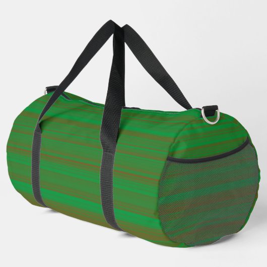 Sac De Sport Rayures Vert Marron Large (Coin droit)