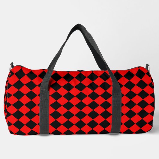 Sac De Sport Red Black Checker Diamond Pattern Large (Recto)