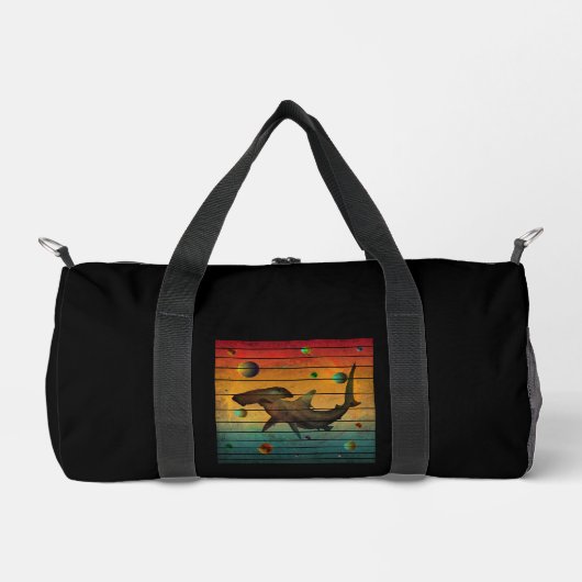 Sac De Sport Requin spatial vintage drôle (Recto)