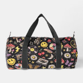 Sac De Sport Retro 90s Celestial Psychedelic Pattern with Smile (Verso)