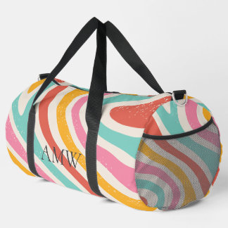 Sac De Sport Retro Monogram Colorful Wavy Stripes