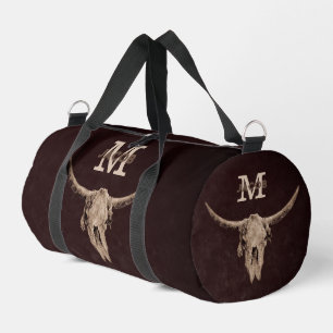 Sac De Sport Rodéo Brown Western Bull Skoule Monogramme Pays