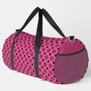 Sac De Sport Rose clair, rose vif et pois noirs