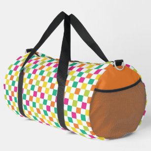 SAC DE SPORT ROSE CLAIRE ORANGE JAUNE CUBE VERT MOTIF