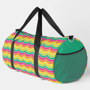 SAC DE SPORT ROSE CLAIRE ORANGE JAUNE MOTIFS VERT