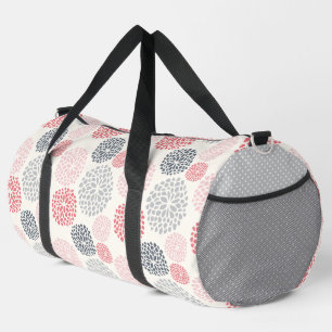 SAC DE SPORT ROSE PASTEL & MOTIFS DE CHRYSANTHEMUM GRAS