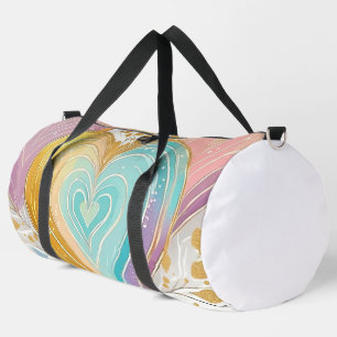 SAC DE SPORT ROSE PASTEL VERT JAUNE ROUGE COEURS D'OR