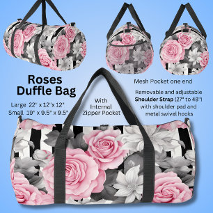 Sac De Sport Roses roses sur bandes noires