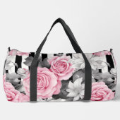 Sac De Sport Roses roses sur bandes noires (Recto)