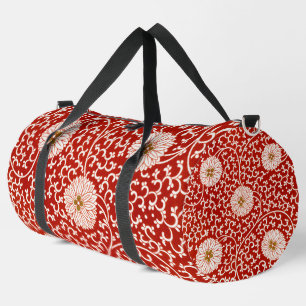 Sac De Sport Rouge Floral Vibrant Ornate Classé Motif