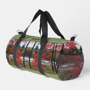 Sac De Sport Rouge Foliage d'automne marais Personnalisé