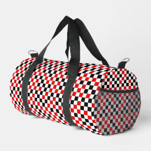 Sac De Sport Rouge Noir et Blanc Carreaux 