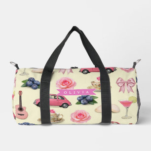 Sac De Sport Ruban de cocktail rose coquette personnalisé adora