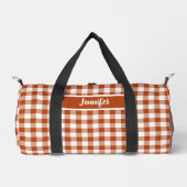Sac De Sport Rust Red Plaid Gingham Personalized (Recto)