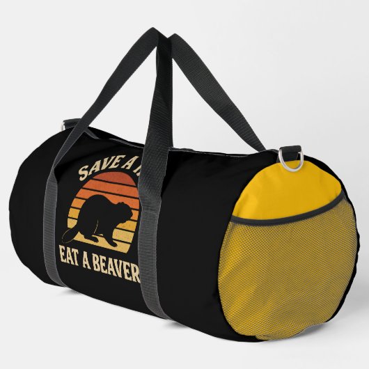 Sac De Sport Save a Tree Eat a Beaver (Coin droit)