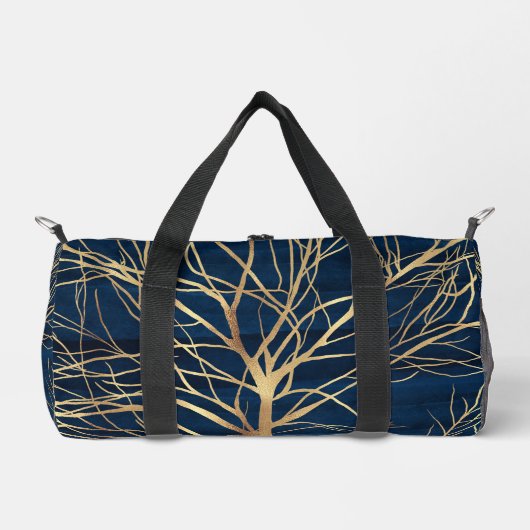 Sac De Sport Silhouette Arbre d'Or moderne Design bleu minimal (Recto)
