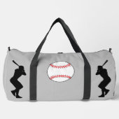Sac De Sport Silhouette du joueur de baseball gris Nom Numéro (Recto)