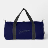 Sac De Sport Simple Navy Blue Nom personnalisé Fitness (Recto)