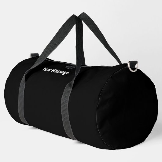 Sac De Sport Simple noir et blanc Votre message Modèle texte (Coin gauche)