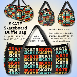 Sac De Sport SKATE répété pour Skateboarder sur Black