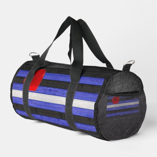 Sac De Sport SlipperyJoe's cuir drapeau orgueil noir bleu royal (Coin droit)