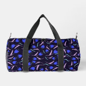 Sac De Sport Spring Floral Pattern on Dark Blue Background (Verso)