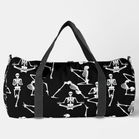 Sac De Sport squelettes de yoga halloween noir (Recto)