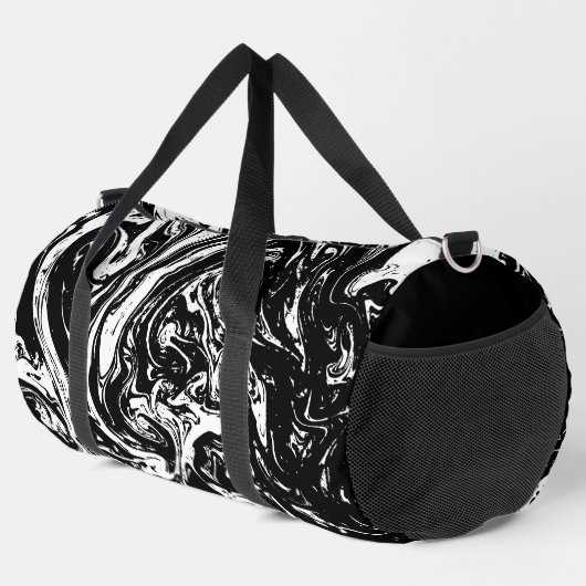 Sac De Sport Style Marbre Noir & Blanc (Coin droit)