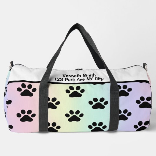Sac De Sport Sunrise Gradient Paw Print Pet Monogram Personal (Recto)