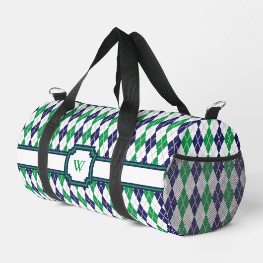 Sac De Sport Sur le vert Argyle (Coin droit)