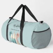 Sac De Sport Surf planches palmiers rétro aqua turquoise (Coin droit)