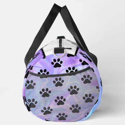 Sac De Sport Swirl Marble Paw Print Pet monogram personalize (Droite)