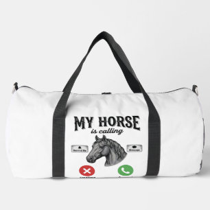 Sac De Sport T-Shirt de gravure vintage d'appel de cheval drôle