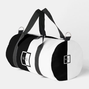 Sac De Sport Tableau de contrôle en duo noir et blanc initiales