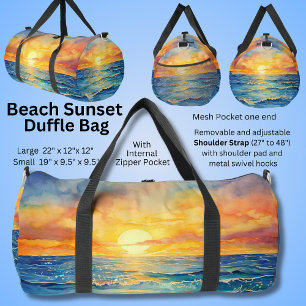 Sac De Sport Tableau du coucher de soleil sur la plage