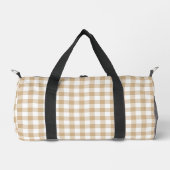 Sac De Sport Tan Beige White Gingham Plaid (Recto)