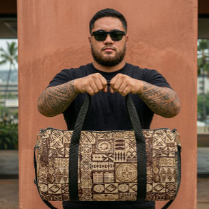 Sac De Sport Tapa Kapa Style Brun Géométrique