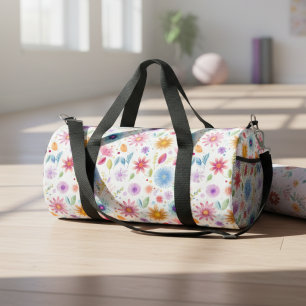 Sac De Sport Tapis de yoga fleur sauvage boho bleu violet rose