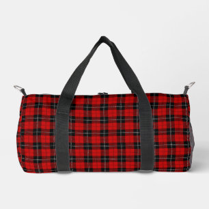 Sac De Sport Tartan Rouge Et Noir Écossais