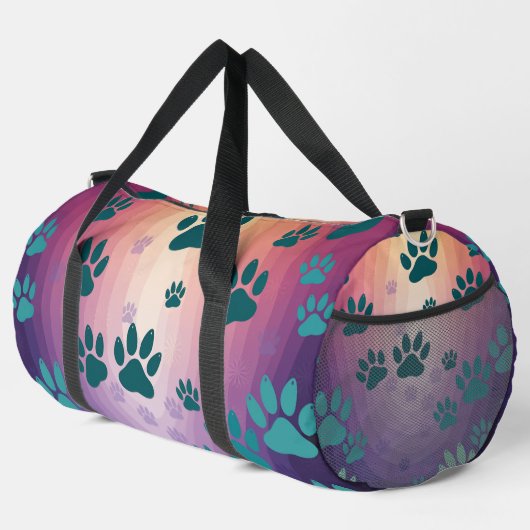 Sac De Sport Teal Gradient Paw Print (Coin droit)