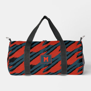 Sac De Sport Teal Noir Blanc Abstrait Géométrique Rayures Sport