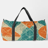 Sac De Sport Teal, Orange, and Tan Abstract Flowers (Recto)