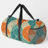 Sac De Sport Teal, Orange, and Tan Abstract Flowers (Coin droit)