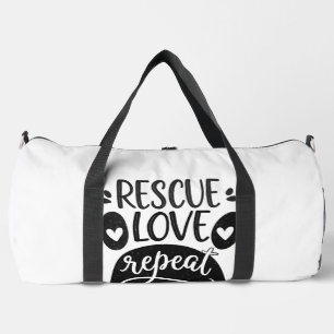 Sac De Sport Tee Chien Patte Sauvetage Amour Répéter