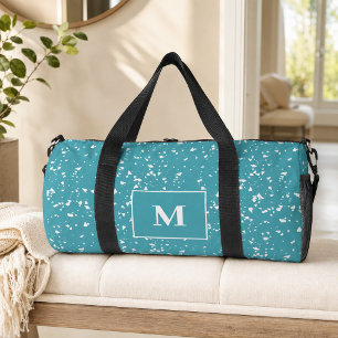 Sac De Sport Terrazzo Turquoise Monogramme Personnalisé