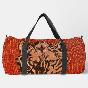 Sac De Sport Tête de loup sur fond rouge