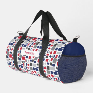 Sac De Sport Texas Red & Blue Wonky Carrés & Rectangles