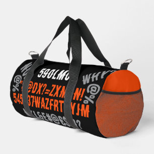 Sac De Sport Texte moderne personnalisé beau orange noir