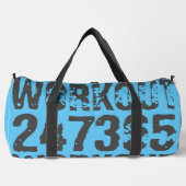Sac De Sport Texte usé et rayé Workout 247365 bleu (Recto)